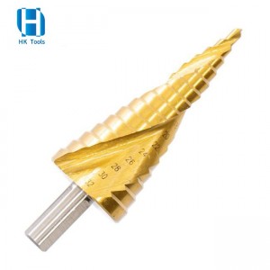 DIN338 Mata bor langkah spiral flute ukuran standar untuk pengeboran serbaguna
