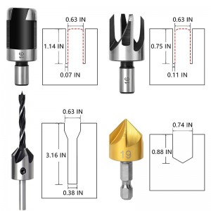 26PCS Drill Bit Combination Set Woodworking Chamfering Drill Tools