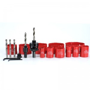 M42 Bi-Metal Hole Saw Kit 18 PCS With Case For Cutting Smooth Hole Through Wood Plastic Metal