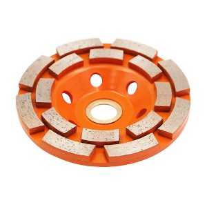 Diamond Double Row Grinding Cup Wheel For Concrete Masonry 4/4.5/5/7”