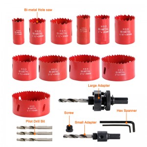 M42 Bi-Metal Hole Saw Kit 18 PCS With Case For Cutting Smooth Hole Through Wood Plastic Metal