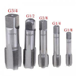 Produsen Cina G1 / 8 1/4 3/8 1/2 3/4 HSS Pipe Tap BSP Metal Screw Thread Cutting Tools