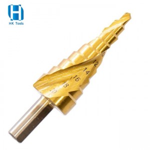 DIN338 Standard size spiral flute step drill bit for multi-purpose drilling