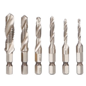 HSS 4341 Spiral Flute taps Hex Shank Combination Drill Tap Bits Set Hand Tools