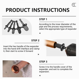 Tube Pipe Expander Hexagonal Handle Metal Copper Pipe Takeover Tool Air Conditioner Repair Electric Drill Bit Flaring Tool