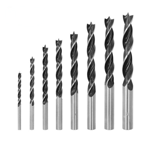 Brad Point Drill Set Wholesale Round Shank Triple Point Woodworking Punching Positioning Tool