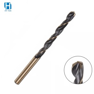 Factory Price HSS 6542 Black&Gold Twist Drill Bit Roll Forged DIN338 For Metal Drilling