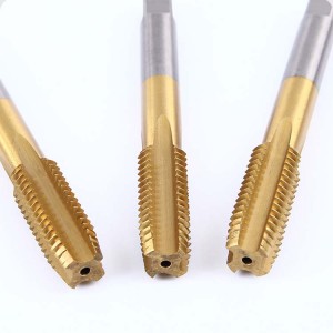 HSS 6542 Titanium Coated Straight Flute Machine Taps DIN371 DIN376 For Aluminium Alloy Copper