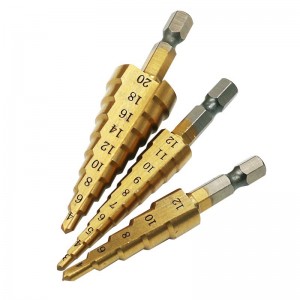4-32mm straight flute size Titanium HSS step drill bit for metal drilling