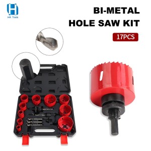 17PCS Bi-Metal Hole Saw Cutter Kit 19-68mm Woodworking Hole Opener For PVC Board Gypsum Board