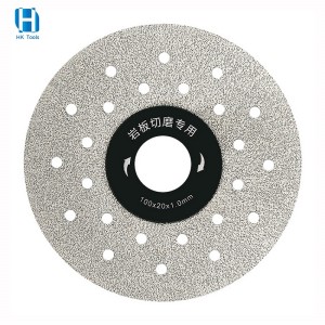 100mm Porous Widened Brazed Diamond Cutting Blade Specially For Rock Slabs Ceramic Marble Cutting And Grinding