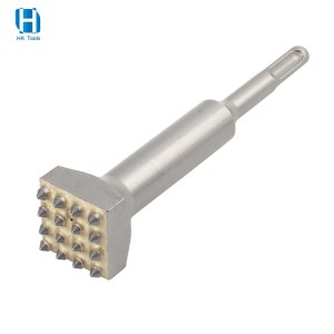 16 Pins SDS Plus Bushing Tool Square Head Concrete Roughness Coating Remove Bushing Bit For Rotary Hammer, Stone, Brick Wall