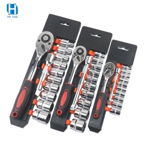 12 In 1 Combination Ratchet Wrench Set 1/4” 3/8” 1/2” CR-V Universal Vehicle Cycle Socket Wrench Kit