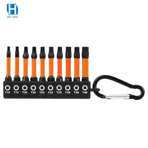 High Quality 10PCS/Set S2 Steel Impact Screwdriver Bit Set Torx Bit T10-T40