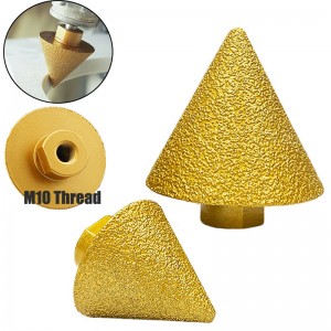 M10 Thread Vacuum Brazed Diamond Beveling Chamfer Bits Cone Milling Bits For Tile Ceramic Marble Holes Trimming