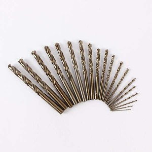 19PCS 1-10mm Fully Ground HSS-Co Twist Drill Bit Set For Stainless Steel Drilling