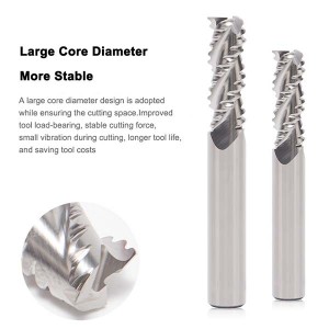 HRC55 Solid Carbide CNC Aluminium Router Bit 3 Flutes Roughing End Mill Cutters For Aluminum Alloy