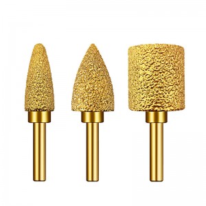 Vacuum Brazed Grinding Head Diamond Rotary Burr Drill Bit For Rotary Tools Stone Carving