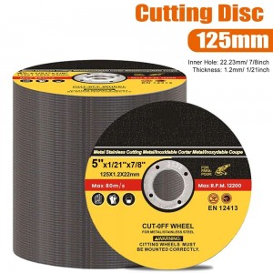 125mm 5″ Anngle Grinder Metal Cutting Discs Cut Off Wheels for Stainless Steel