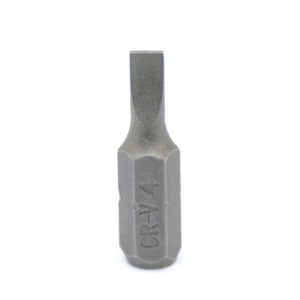 Factory Supply SL3-SL7 CR-V Slotted Screwdriver Bits 25mm With Hex Shank For Power Tools