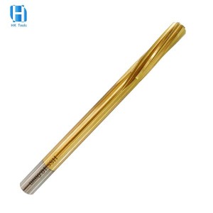 DIN212D HSS Cylindrical Shank H7 Spiral Flute Machine Reamer With Titanium Coated