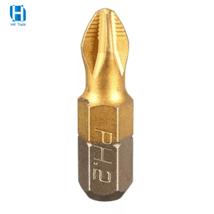 1/4” Hex Shank PH2 25mm Magnetic Screwdriver Bits Titanium Coated Phillips Head