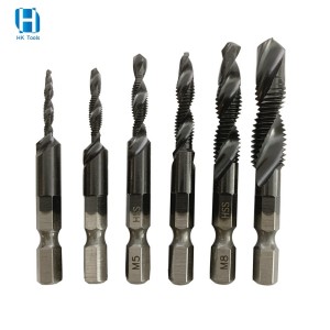 Factory Supply Hex Shank HSS M35 Combination Drill Bit Taps TiAlN Coated For Thread Tools