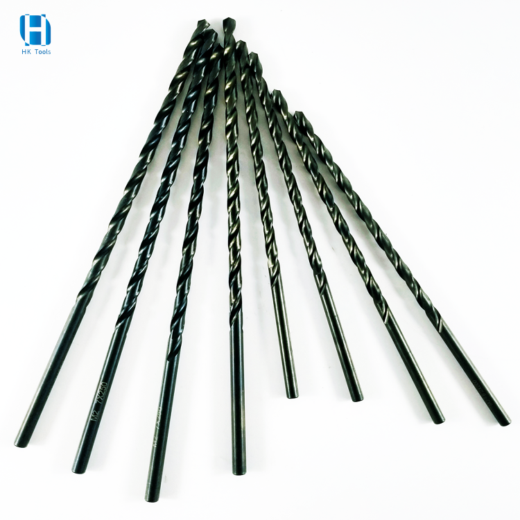 M2 hss extra long black oxide straight shank twist drill bit for metal