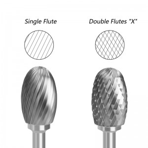 6mm Shank Shape-E Tungsten Carbide Rotary Burr For Double Cut Carbide Rotary Files