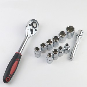 12 In 1 Combination Ratchet Wrench Set 1/4” 3/8” 1/2” CR-V Universal Vehicle Cycle Socket Wrench Kit