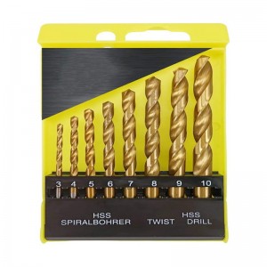 Factory High Quality Hot Selling 8 PCS HSS Twist Drill Bits Set For Metal Drilling in Plastic Box