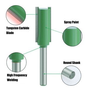 1/4” Shank Single Double Flute Straight Bit Milling Cutter for Wood Tungsten Carbide Router Bit Woodwork Tool