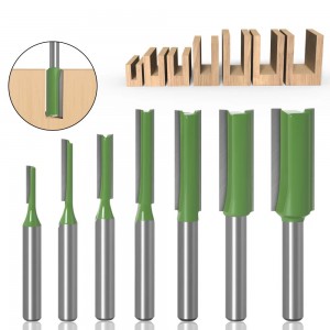 1/4” Shank Single Double Flute Straight Bit Milling Cutter for Wood Tungsten Carbide Router Bit Woodwork Tool