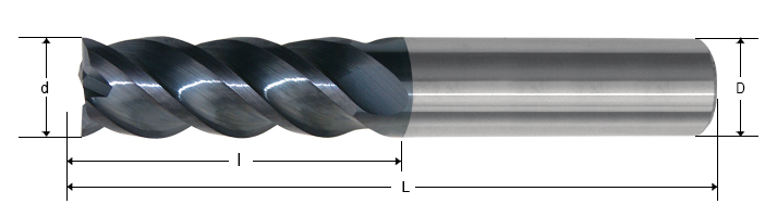 HRC45硬質合金立銑刀尺寸
