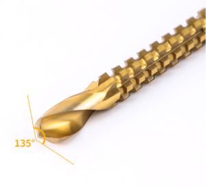 HK Titanium Coated HSS Twist Serrated Grooving Cutting Carpenter Side Cutting Tap Spiral Saw Drill Bits Woodworking Hole Too