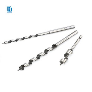 Black & white finish hex shank 45 carbon steel material auger drill bit set for wood drilling