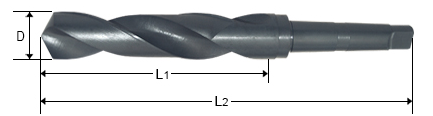 Dimensione della punta del trapano con codolo conico