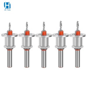 8mm Round Shank Adjustable Wood Countersink Drill Bit With Depth Stop For Woodworking Screw Drilling