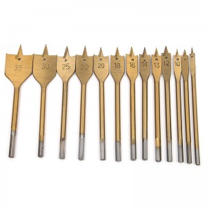 13PCS High Carbon Steel Spade Drill Bit Set Titanium Coated With Storage Case