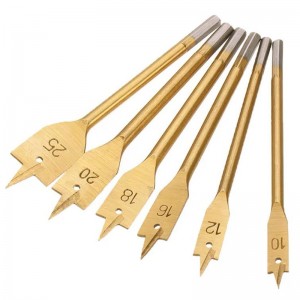 6PCS Wood Spade Drill Bit Set Titanium Coated 10-25mm Hexagonal Shank