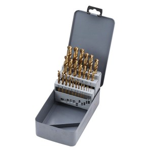 25PCS M35 HSS Cobalt Containing Twist Drill Bit Set With Metal Box For Metal Drilling