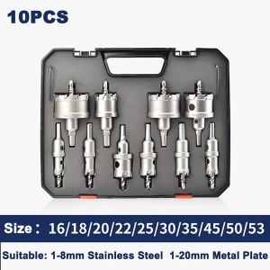 6/10/12PCS TCT Hole Saw Set For Stainless Steel Metal Plate