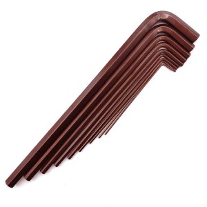 Allen Wrench S2 Extra Length L-Shaped Flat Head Bronze Hex Key Set