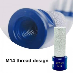 M14 Thread Vacuum Brazed Milling Cutter Diamond Finger Bit For Tile Granite Marble