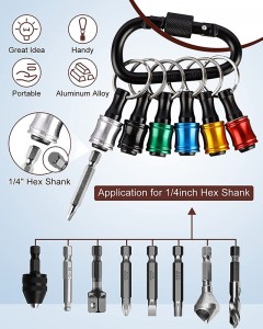 1/4 Inch Hex Shank Screwdriver Bits Holder Extension Bar Keychain Screw Adapter Drill Fast Change Bit Holder