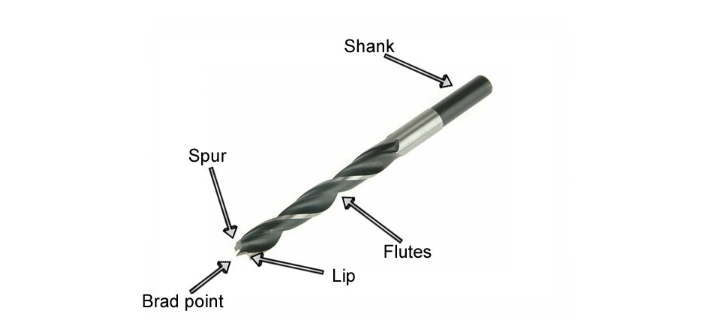 part of brad point drill bit