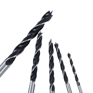 Carbon Steel Rolled Woodworking Brad Point Drill Bit Set 5pcs For Plywood Hardboard