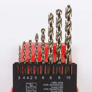 M35 HSS Co Twist Drill Bit Set 8PCS Straight Shank 3-10mm For Metal Drilling