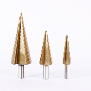 7PCS HSS 4241 Triangular Shank Straight Flute Step Drill Bit For Metal Drilling