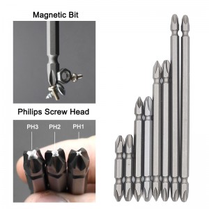1/4″ S2 Alloy Steel Magnetic Double End Screwdriver Bit For Philips Head